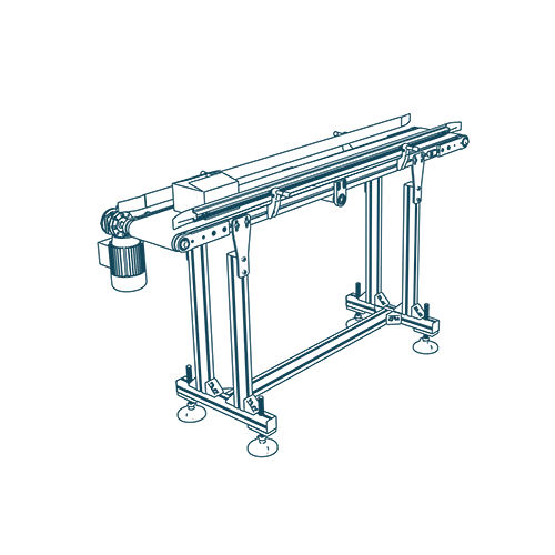 Conveyor belts and pallet transport line