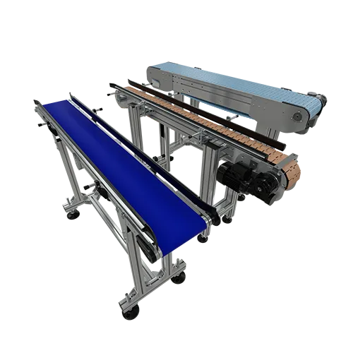 Conveyor belts and pallet transport line